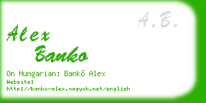 alex banko business card